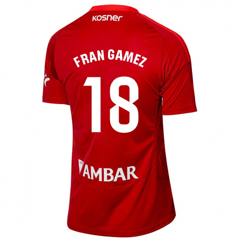 Danxen Uomo Maglia Fran Gámez #18 Bianco Blu Kit Gara Away 2024/25 Maglietta