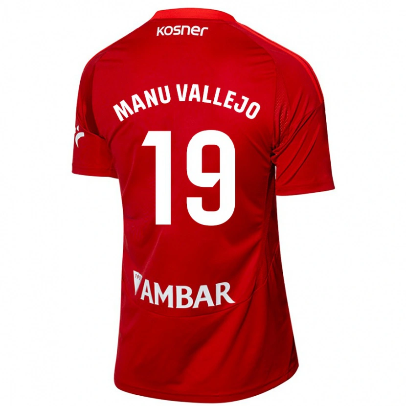 Danxen Uomo Maglia Manu Vallejo #19 Bianco Blu Kit Gara Away 2024/25 Maglietta