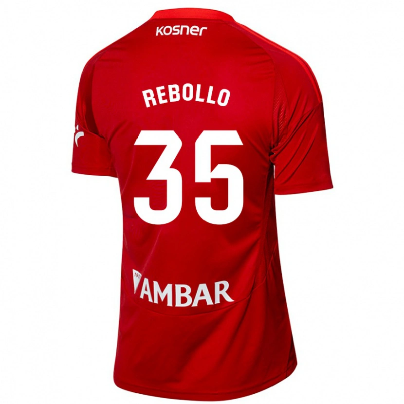Danxen Uomo Maglia Dani Rebollo #35 Bianco Blu Kit Gara Away 2024/25 Maglietta