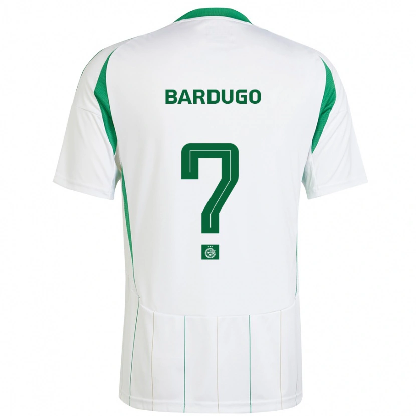 Danxen Uomo Maglia Ariel Bardugo #0 Bianco Verde Kit Gara Away 2024/25 Maglietta