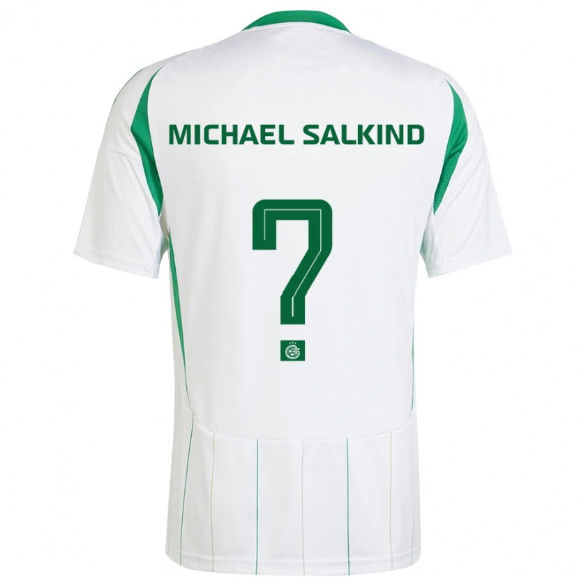 Danxen Uomo Maglia Liav Michael Salkind #0 Bianco Verde Kit Gara Away 2024/25 Maglietta