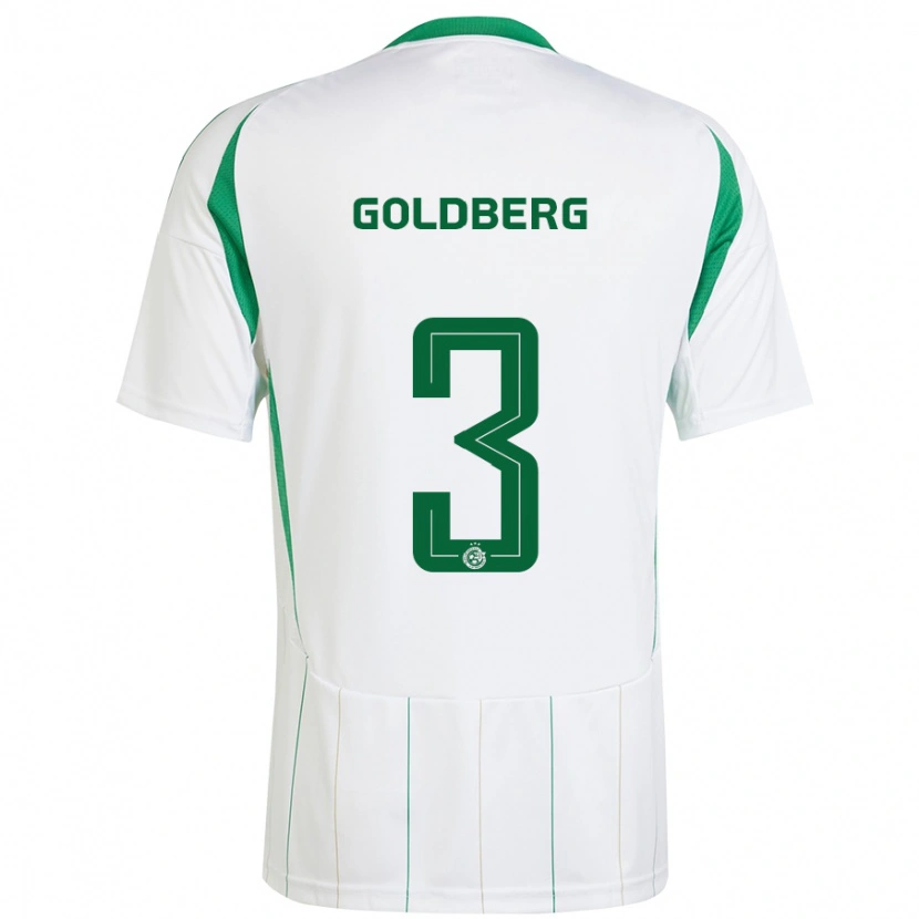 Danxen Uomo Maglia Shon Goldberg #3 Bianco Verde Kit Gara Away 2024/25 Maglietta