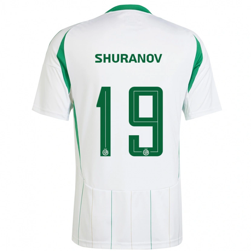 Danxen Uomo Maglia Erik Shuranov #19 Bianco Verde Kit Gara Away 2024/25 Maglietta