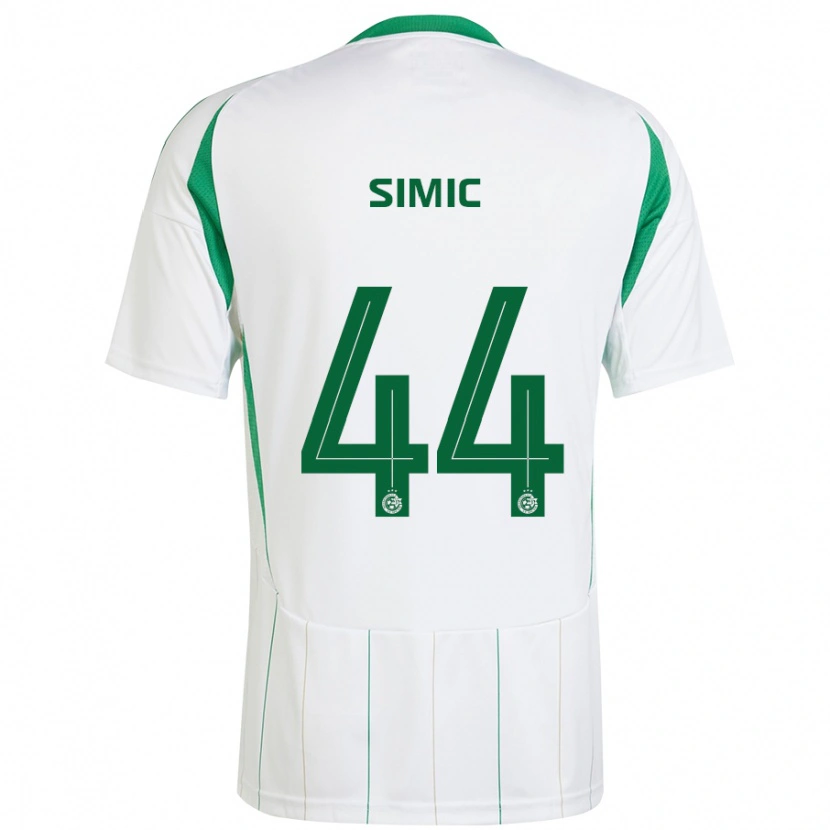 Danxen Uomo Maglia Lorenco Simic #44 Bianco Verde Kit Gara Away 2024/25 Maglietta