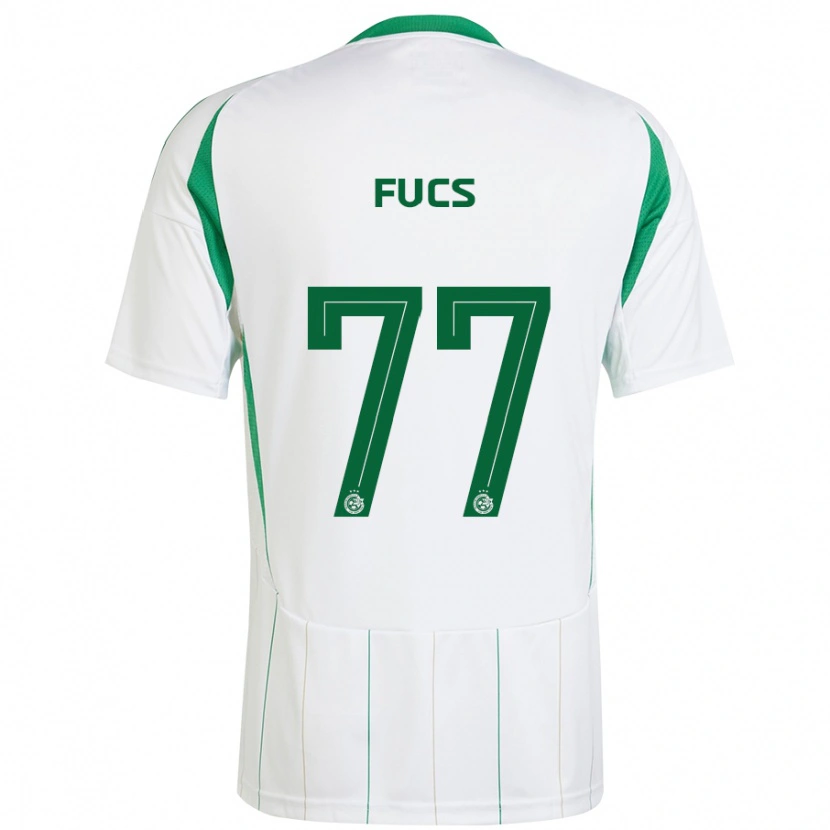 Danxen Uomo Maglia Roee Fucs #77 Bianco Verde Kit Gara Away 2024/25 Maglietta