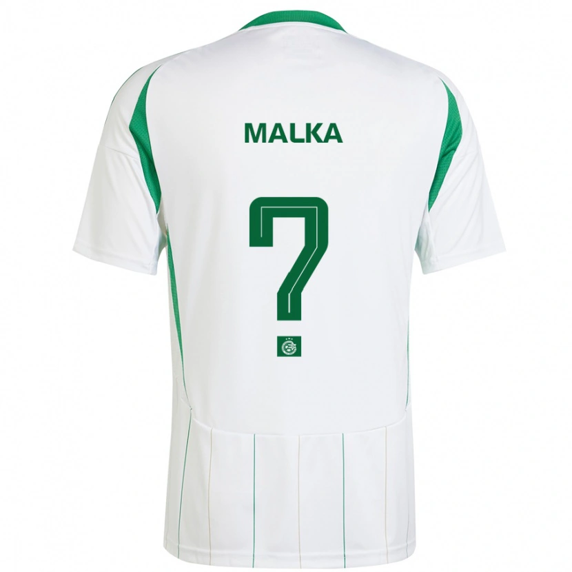 Danxen Uomo Maglia Yaheli Malka #0 Bianco Verde Kit Gara Away 2024/25 Maglietta