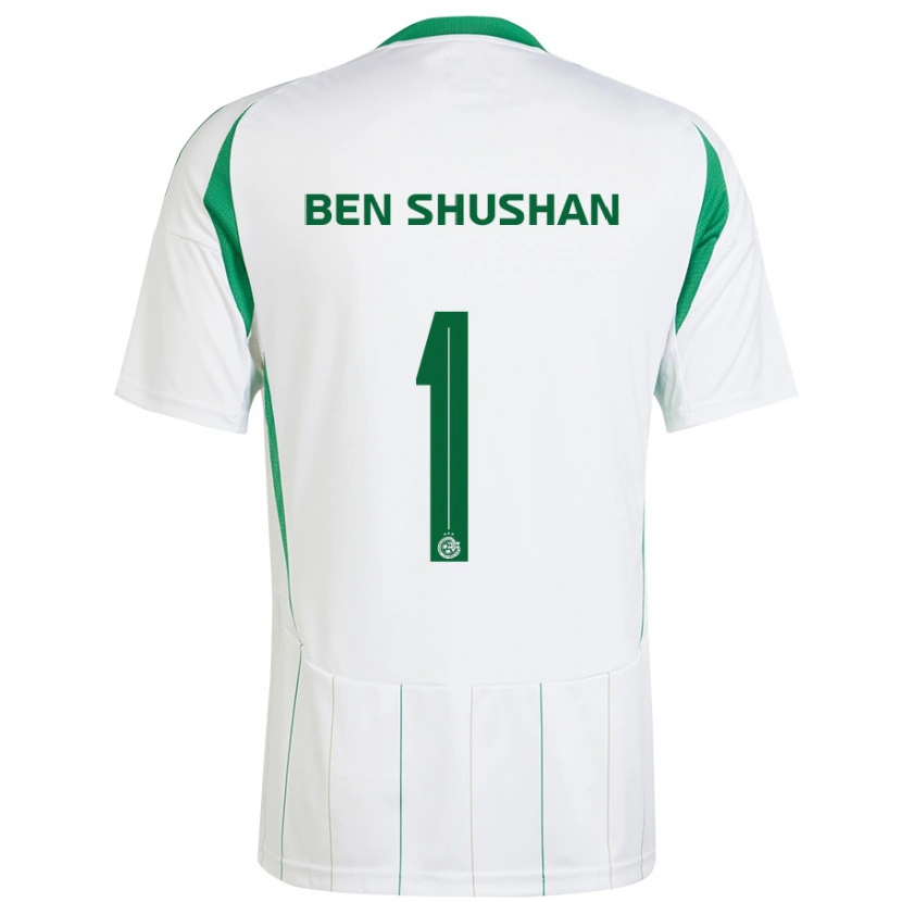 Danxen Uomo Maglia Ori Ben Shushan #1 Bianco Verde Kit Gara Away 2024/25 Maglietta