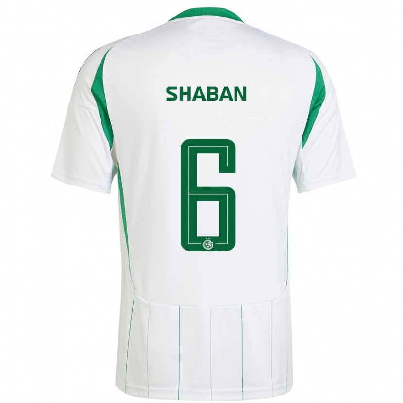 Danxen Uomo Maglia Loay Shaban #6 Bianco Verde Kit Gara Away 2024/25 Maglietta