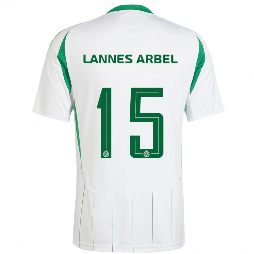 Danxen Uomo Maglia Tomer Lannes Arbel #15 Bianco Verde Kit Gara Away 2024/25 Maglietta