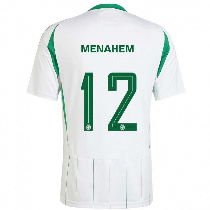 Danxen Uomo Maglia Sun Menahem #12 Bianco Verde Kit Gara Away 2024/25 Maglietta