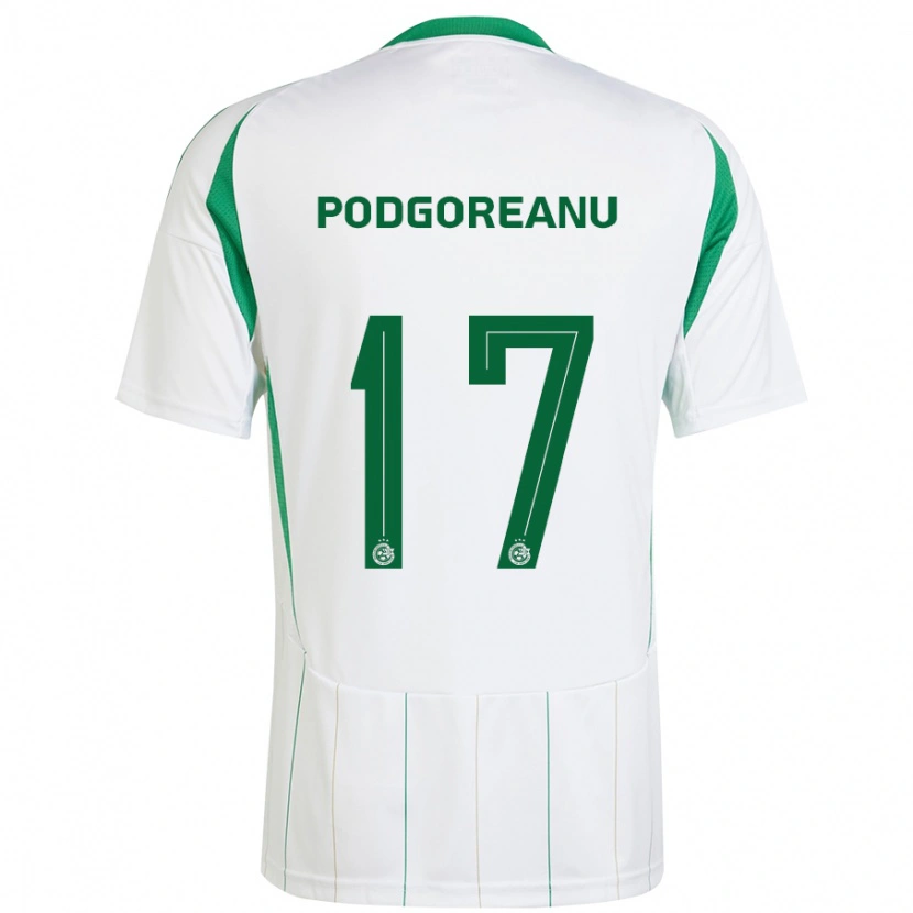 Danxen Uomo Maglia Suf Podgoreanu #17 Bianco Verde Kit Gara Away 2024/25 Maglietta