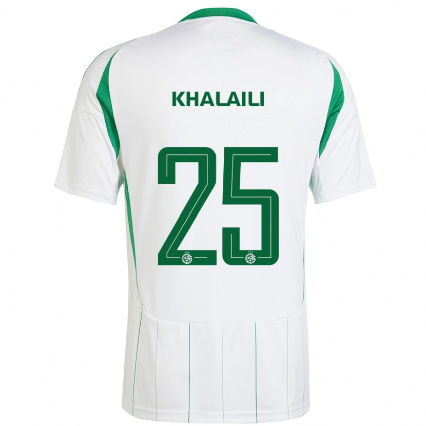 Danxen Uomo Maglia Anan Khalaili #25 Bianco Verde Kit Gara Away 2024/25 Maglietta