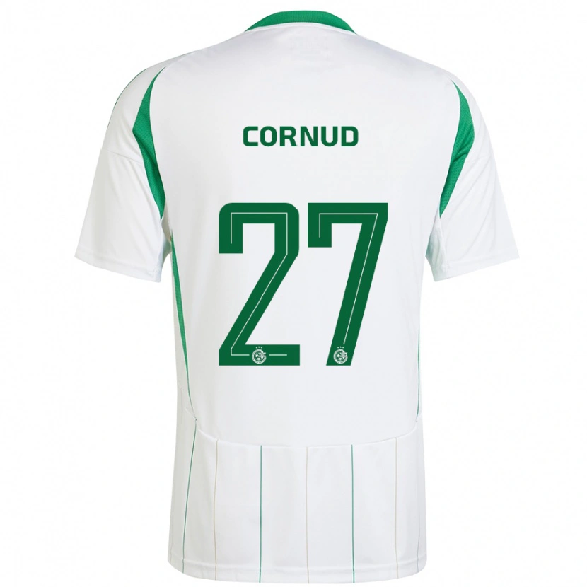 Danxen Uomo Maglia Pierre Cornud #27 Bianco Verde Kit Gara Away 2024/25 Maglietta