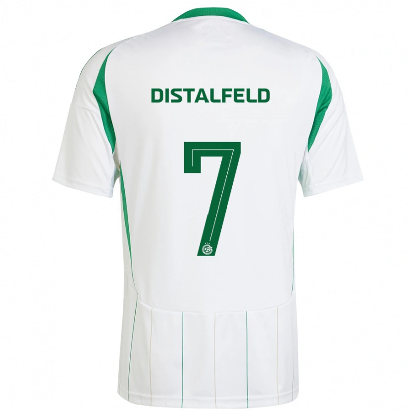 Danxen Uomo Maglia Yanai Distalfeld #7 Bianco Verde Kit Gara Away 2024/25 Maglietta