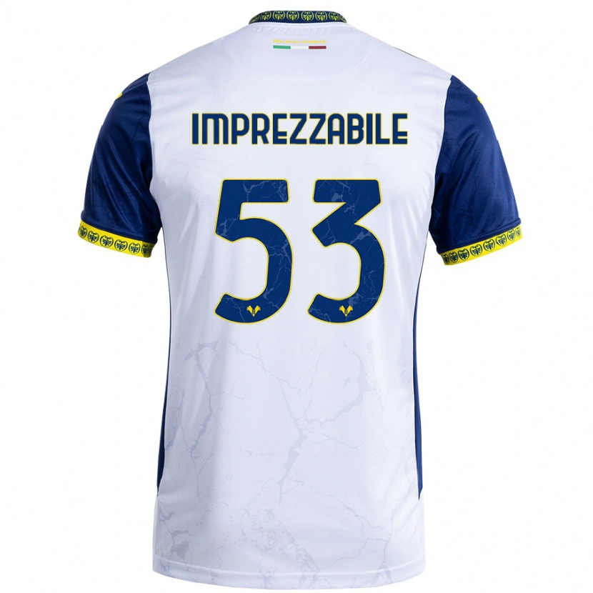 Danxen Uomo Maglia Francesca Imprezzabile #53 Bianco Blu Kit Gara Away 2024/25 Maglietta