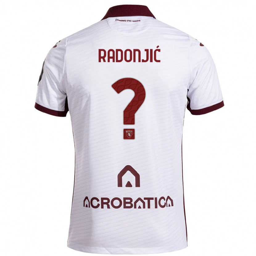 Danxen Uomo Maglia Nemanja Radonjic #0 Bianco Marrone Kit Gara Away 2024/25 Maglietta