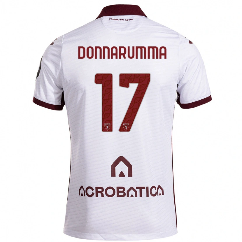 Danxen Uomo Maglia Antonio Donnarumma #17 Bianco Marrone Kit Gara Away 2024/25 Maglietta