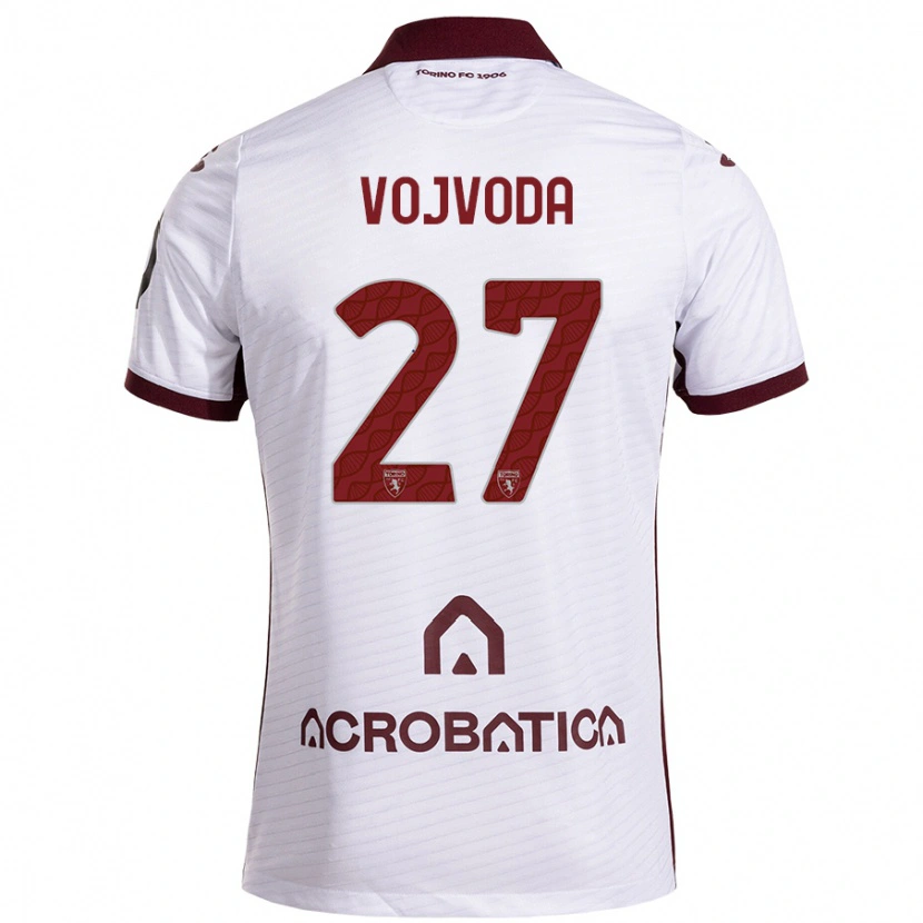 Danxen Uomo Maglia Mërgim Vojvoda #27 Bianco Marrone Kit Gara Away 2024/25 Maglietta