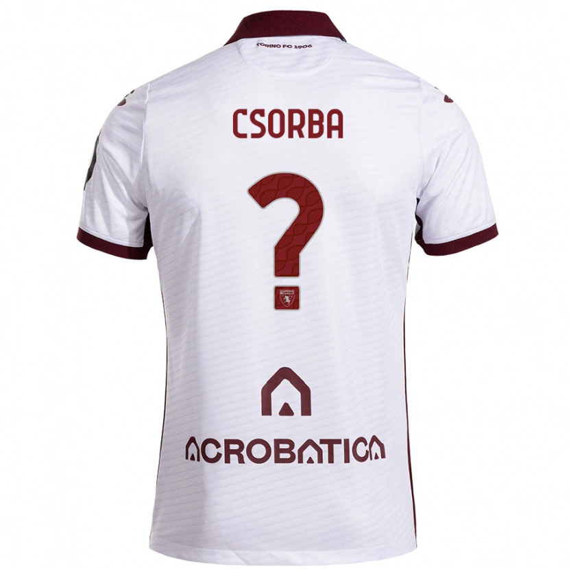 Danxen Uomo Maglia Noel Csorba #0 Bianco Marrone Kit Gara Away 2024/25 Maglietta