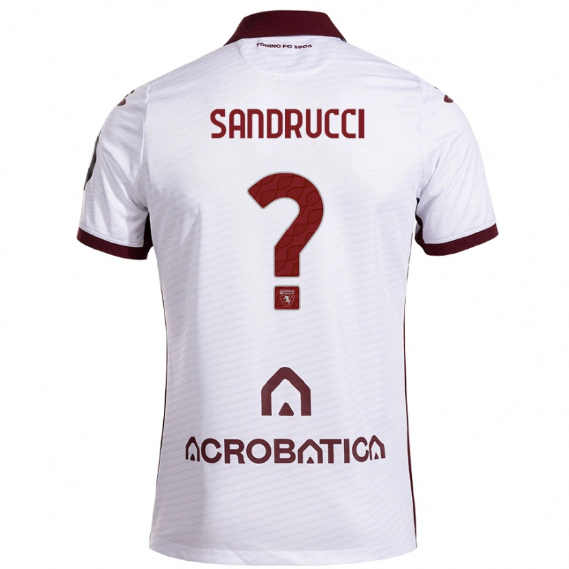 Danxen Uomo Maglia Romeo Sandrucci #0 Bianco Marrone Kit Gara Away 2024/25 Maglietta