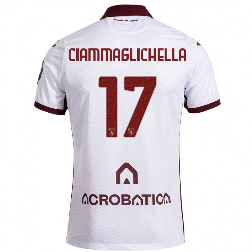 Danxen Uomo Maglia Aaron Ciammaglichella #17 Bianco Marrone Kit Gara Away 2024/25 Maglietta