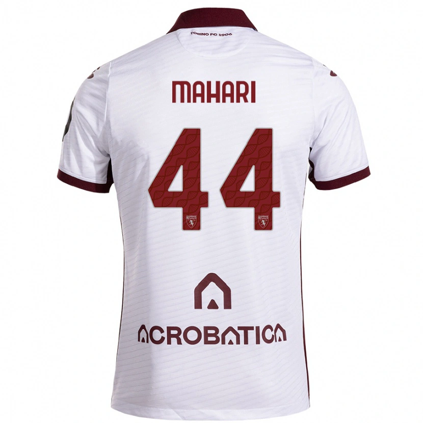 Danxen Uomo Maglia Efdon Mahari #44 Bianco Marrone Kit Gara Away 2024/25 Maglietta
