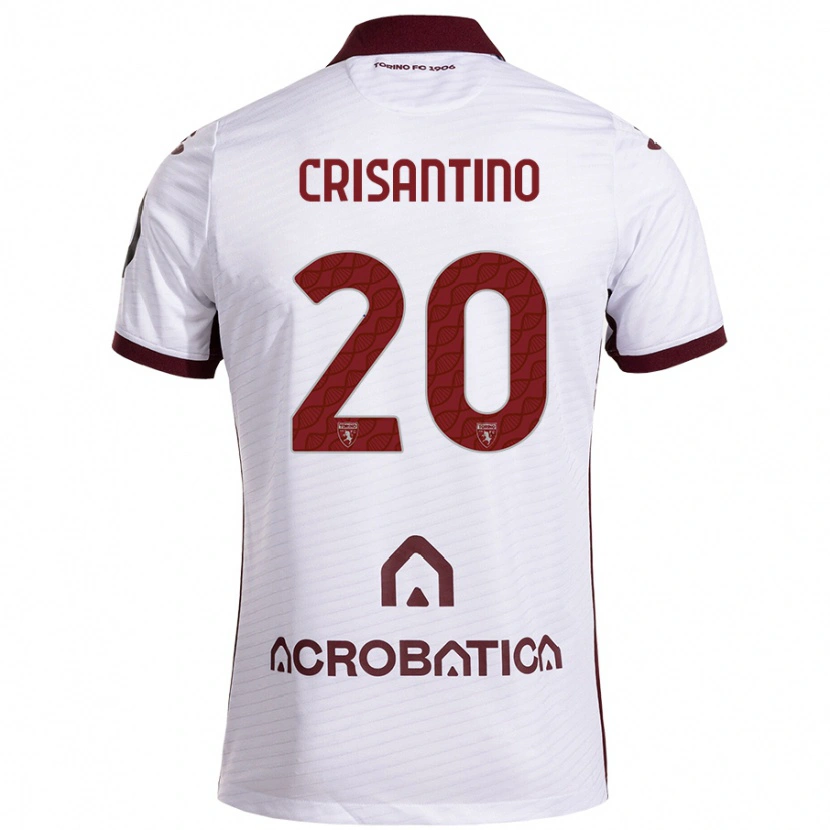 Danxen Uomo Maglia Giulia Crisantino #20 Bianco Marrone Kit Gara Away 2024/25 Maglietta