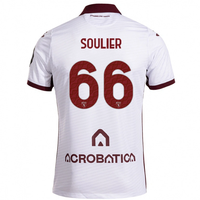 Danxen Uomo Maglia Evan Soulier #66 Bianco Marrone Kit Gara Away 2024/25 Maglietta