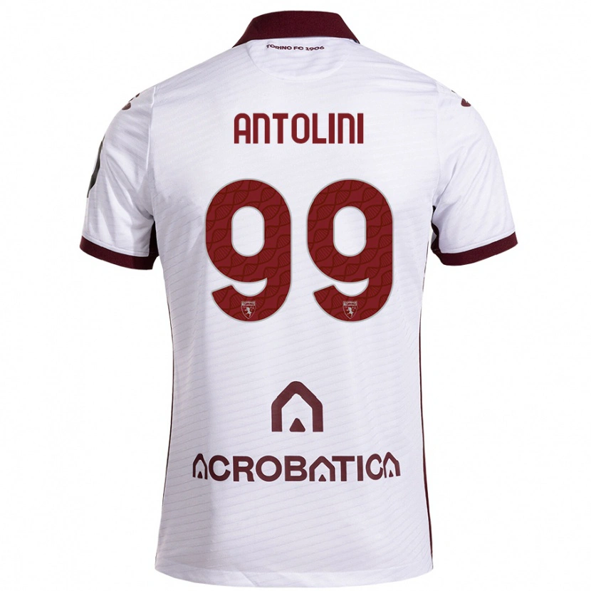 Danxen Uomo Maglia Jacopo Antolini #99 Bianco Marrone Kit Gara Away 2024/25 Maglietta