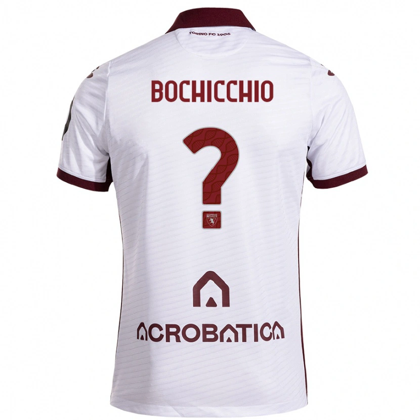 Danxen Uomo Maglia Francesco Bochicchio #0 Bianco Marrone Kit Gara Away 2024/25 Maglietta