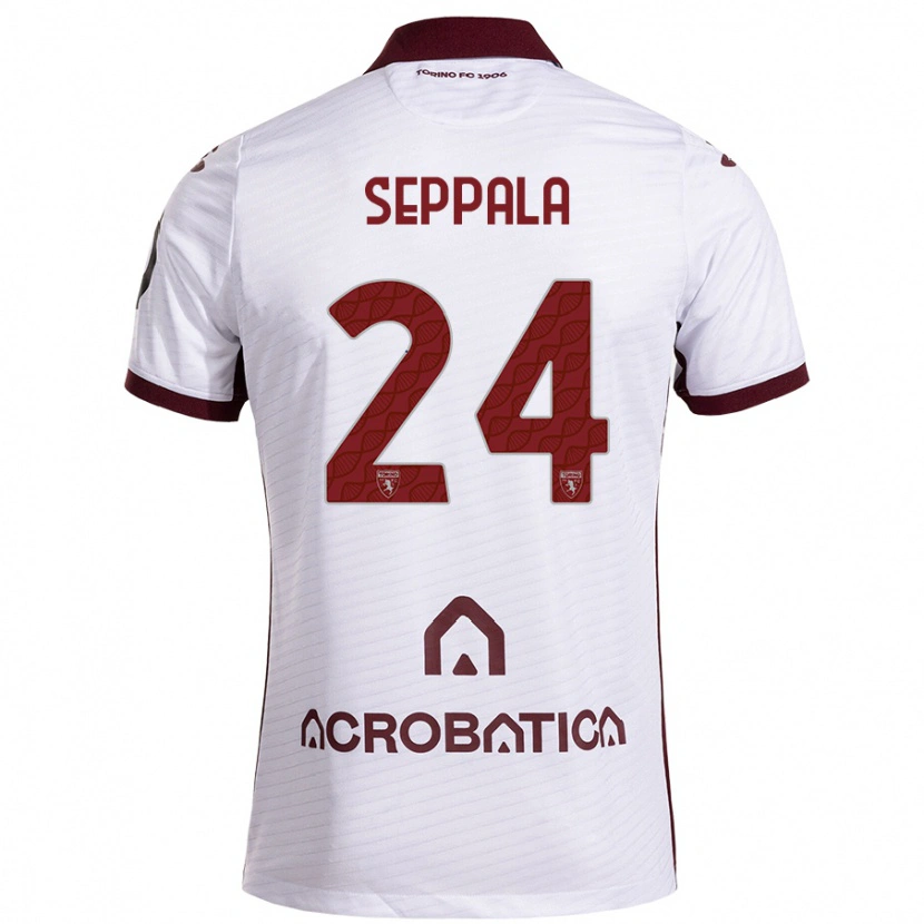 Danxen Uomo Maglia Rosa Lappi-Seppälä #24 Bianco Marrone Kit Gara Away 2024/25 Maglietta