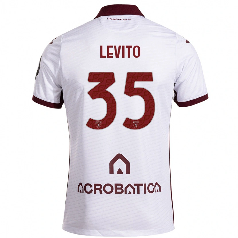 Danxen Uomo Maglia Isabeau Levito #35 Bianco Marrone Kit Gara Away 2024/25 Maglietta