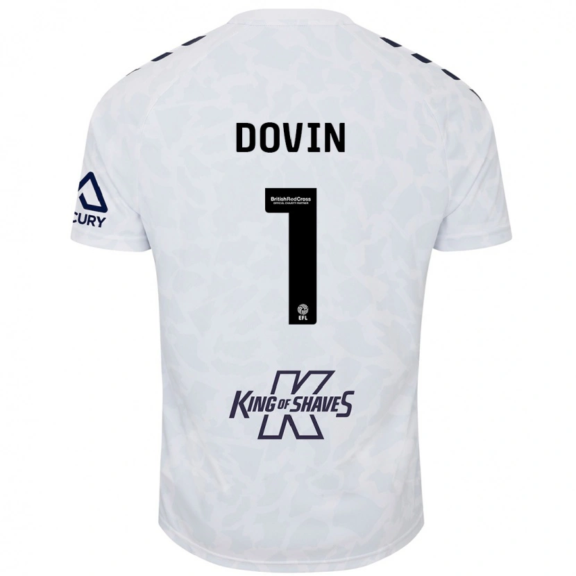 Danxen Uomo Maglia Oliver Dovin #1 Bianco Kit Gara Away 2024/25 Maglietta