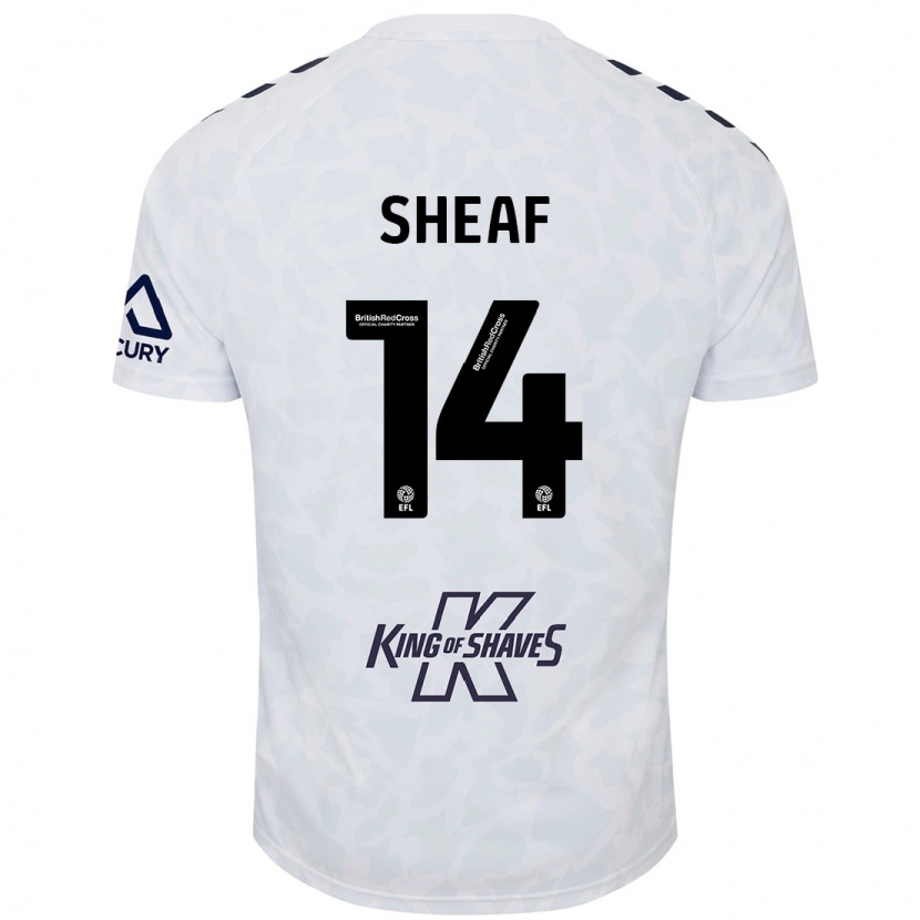 Danxen Uomo Maglia Ben Sheaf #14 Bianco Kit Gara Away 2024/25 Maglietta