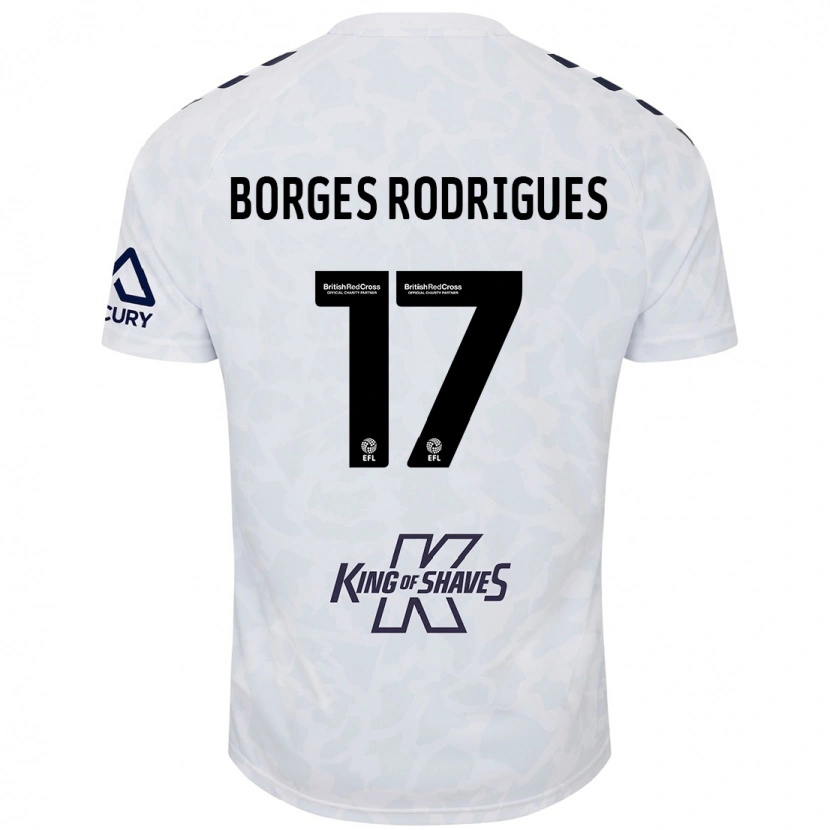 Danxen Uomo Maglia Raphael Borges Rodrigues #17 Bianco Kit Gara Away 2024/25 Maglietta
