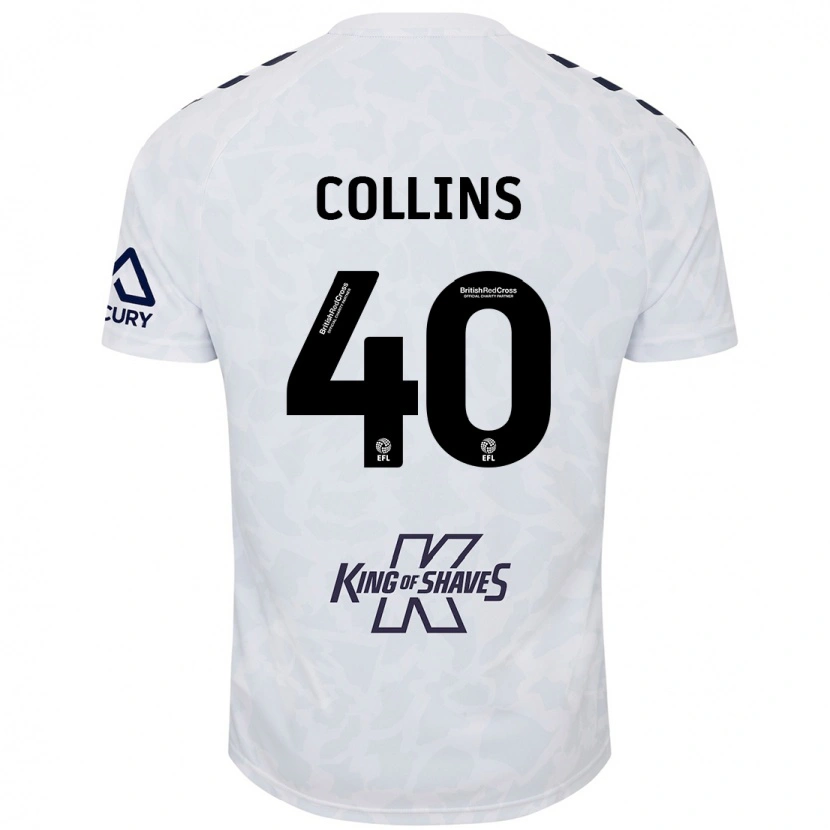 Danxen Uomo Maglia Brad Collins #40 Bianco Kit Gara Away 2024/25 Maglietta