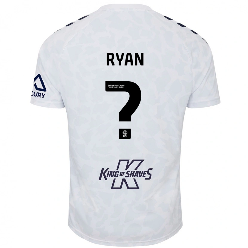 Danxen Uomo Maglia Kain Ryan #0 Bianco Kit Gara Away 2024/25 Maglietta