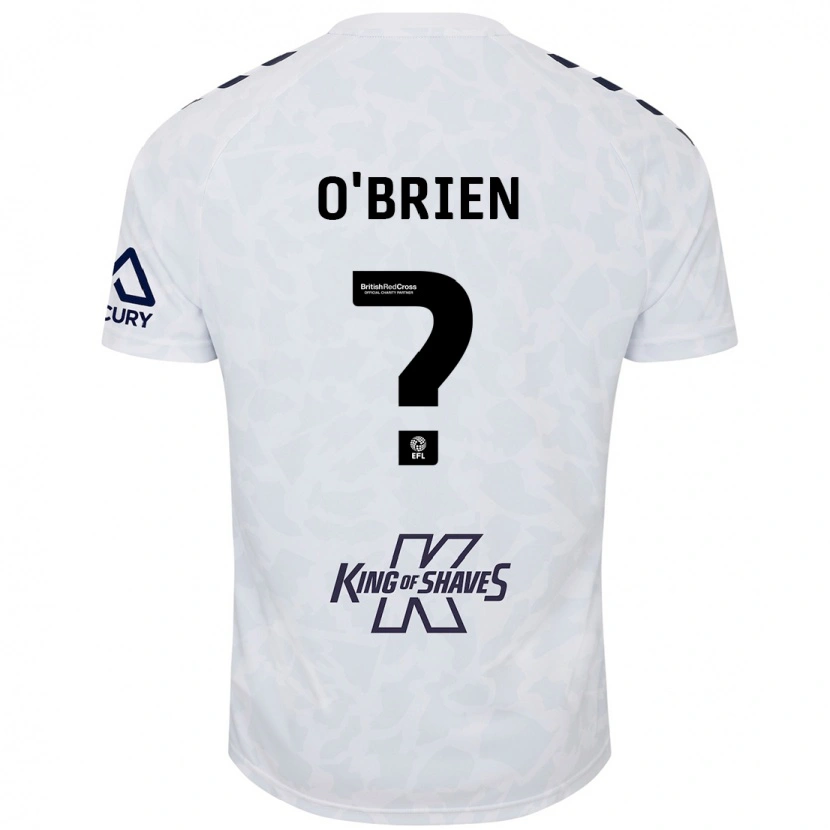 Danxen Uomo Maglia Fionn O'brien #0 Bianco Kit Gara Away 2024/25 Maglietta