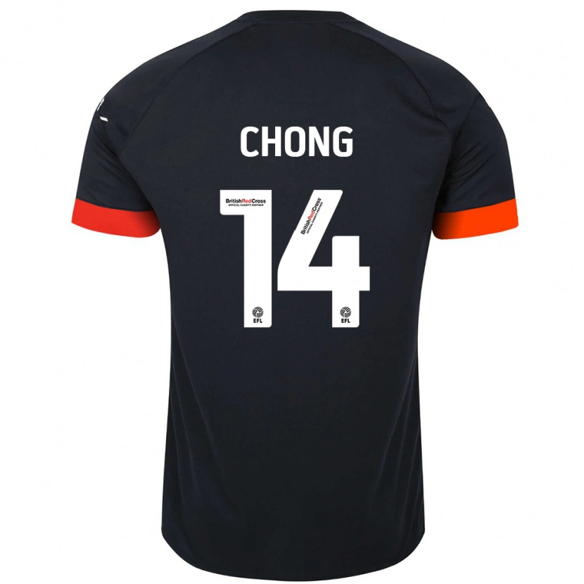 Danxen Uomo Maglia Tahith Chong #14 Nero Arancione Kit Gara Away 2024/25 Maglietta