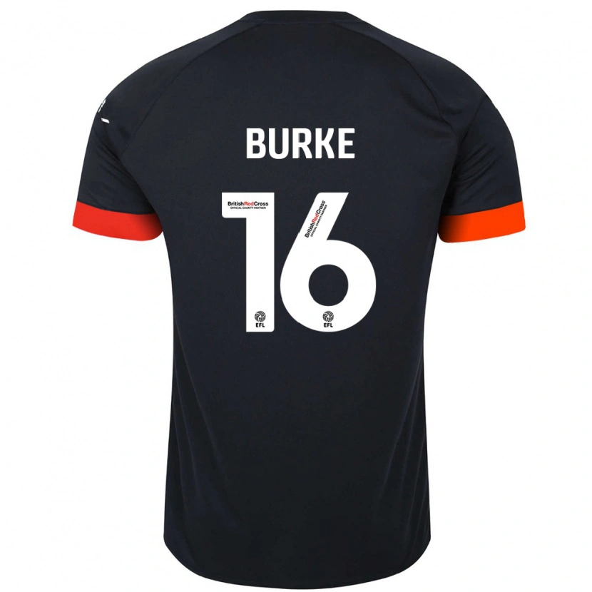 Danxen Uomo Maglia Reece Burke #16 Nero Arancione Kit Gara Away 2024/25 Maglietta