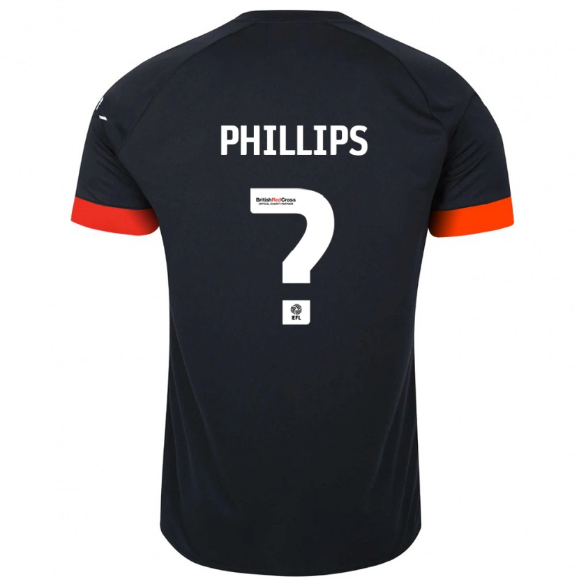 Danxen Uomo Maglia Josh Phillips #0 Nero Arancione Kit Gara Away 2024/25 Maglietta