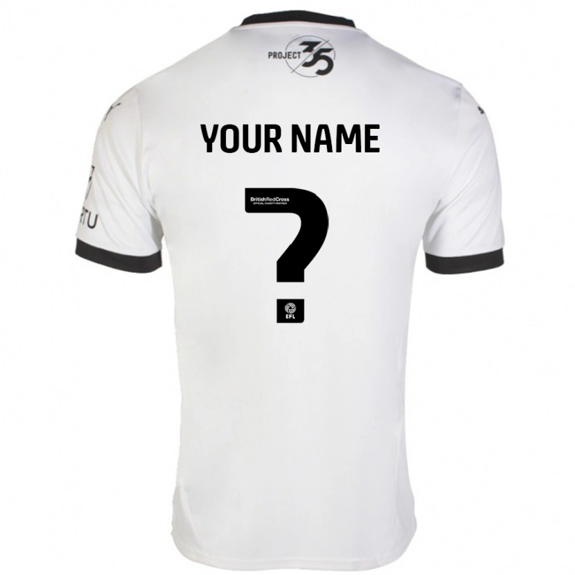 Danxen Uomo Maglia Il Tuo Nome #0 Bianco Nero Kit Gara Away 2024/25 Maglietta