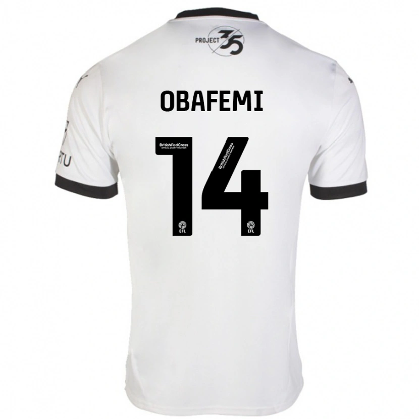 Danxen Uomo Maglia Michael Obafemi #14 Bianco Nero Kit Gara Away 2024/25 Maglietta
