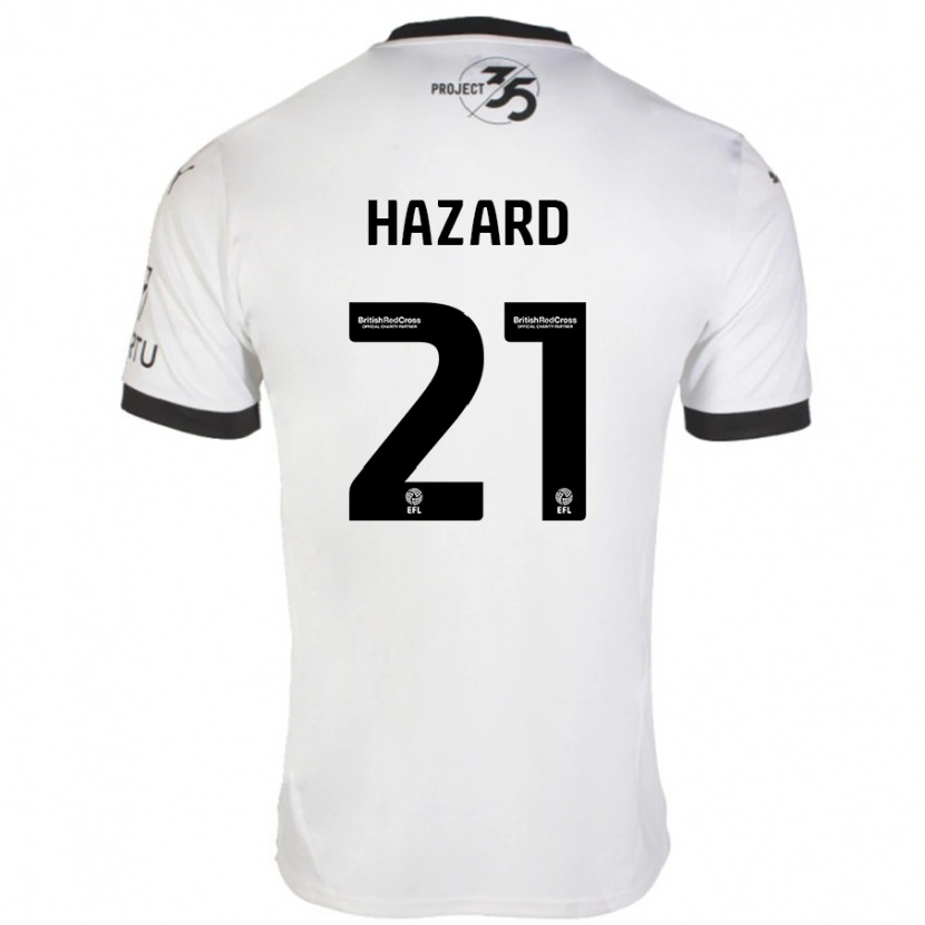 Danxen Uomo Maglia Conor Hazard #21 Bianco Nero Kit Gara Away 2024/25 Maglietta