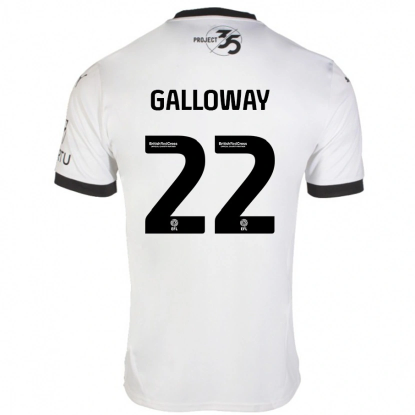 Danxen Uomo Maglia Brendan Galloway #22 Bianco Nero Kit Gara Away 2024/25 Maglietta