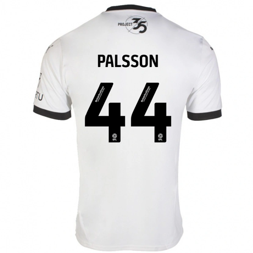 Danxen Uomo Maglia Victor Pálsson #44 Bianco Nero Kit Gara Away 2024/25 Maglietta