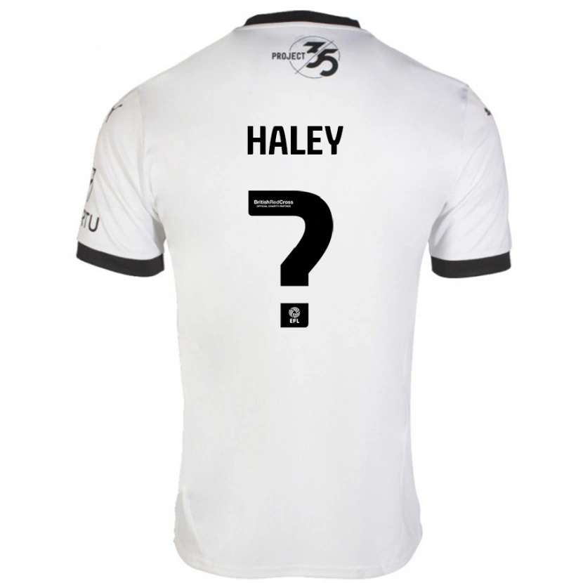Danxen Uomo Maglia Toby Haley #0 Bianco Nero Kit Gara Away 2024/25 Maglietta