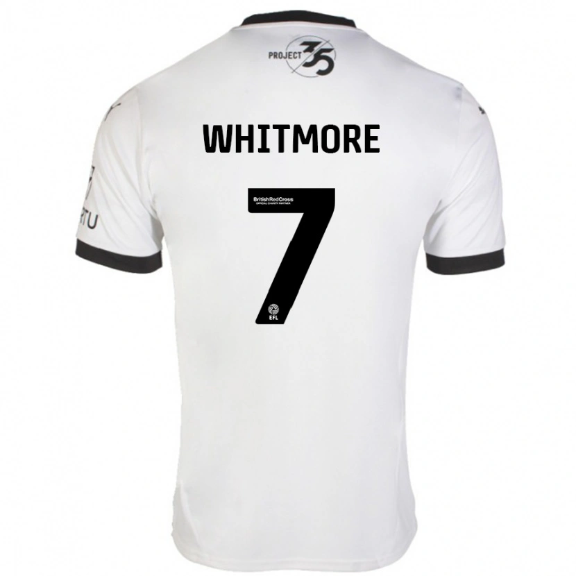 Danxen Uomo Maglia Charlotte Whitmore #7 Bianco Nero Kit Gara Away 2024/25 Maglietta