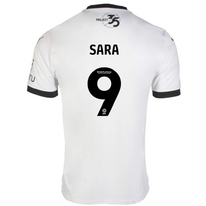 Danxen Uomo Maglia Ellie Sara #9 Bianco Nero Kit Gara Away 2024/25 Maglietta