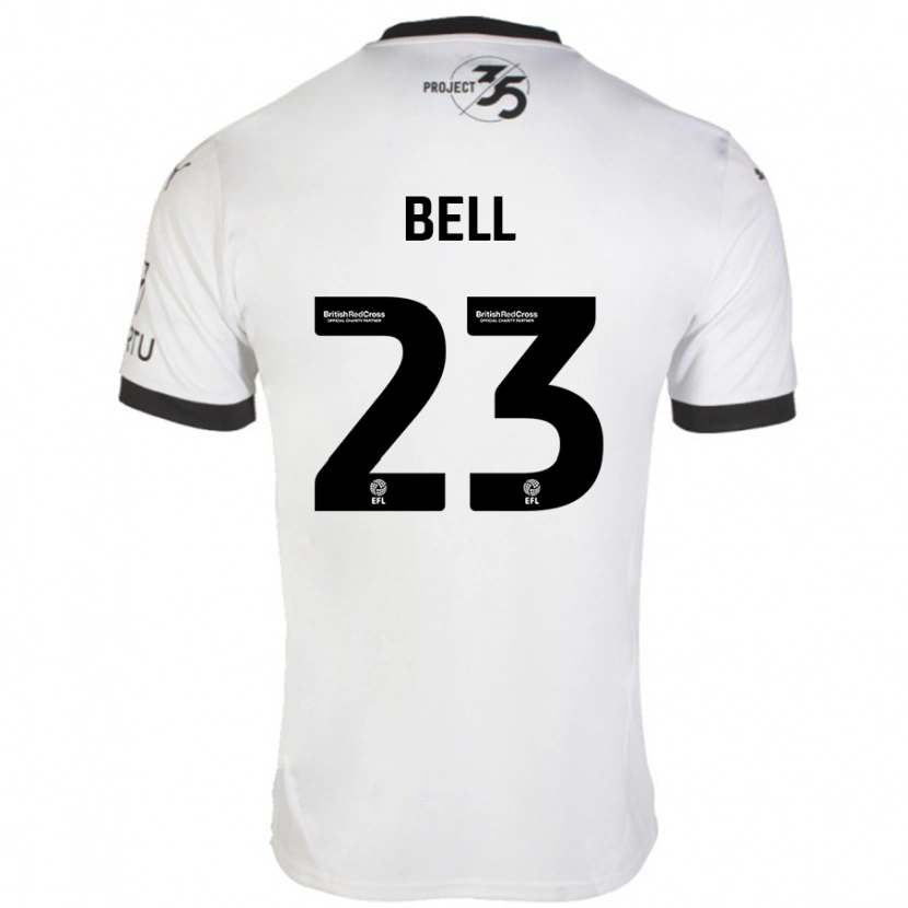 Danxen Uomo Maglia Katelyn Bell #23 Bianco Nero Kit Gara Away 2024/25 Maglietta